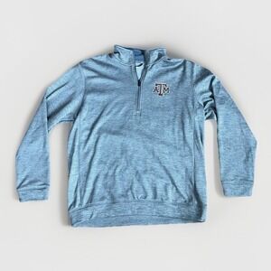 Texas A&M Aggies Mens XL Adidas Team Issue Gray Sweatshirt Quarter Zip Pullover